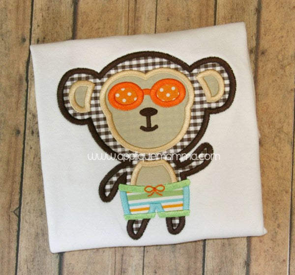 Boy Beach Monkey Applique