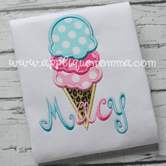 Ice Cream Cone Applique