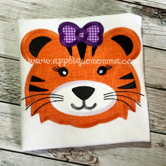 Girly Tiger Head Applique