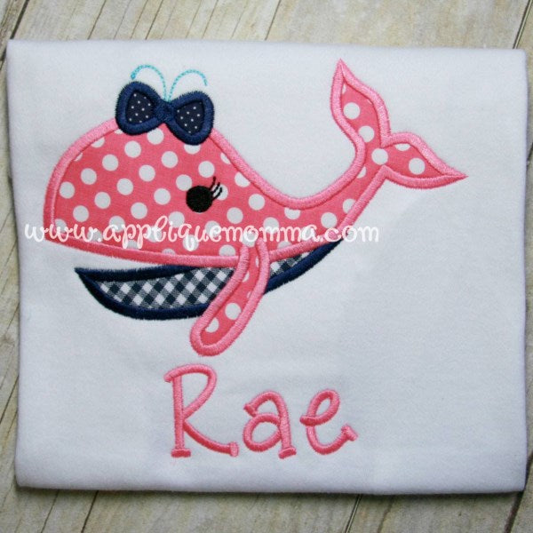 Girly Whale 4 Applique – Applique Momma