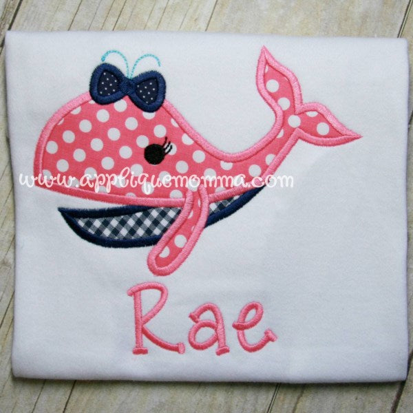 Girly Whale 4 Applique