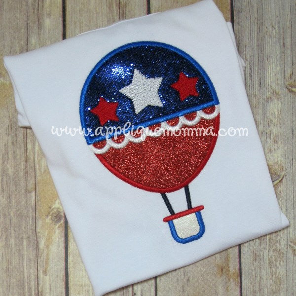 Patriotic Hot Air Balloon Applique