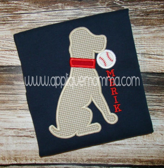 Baseball Dog Applique