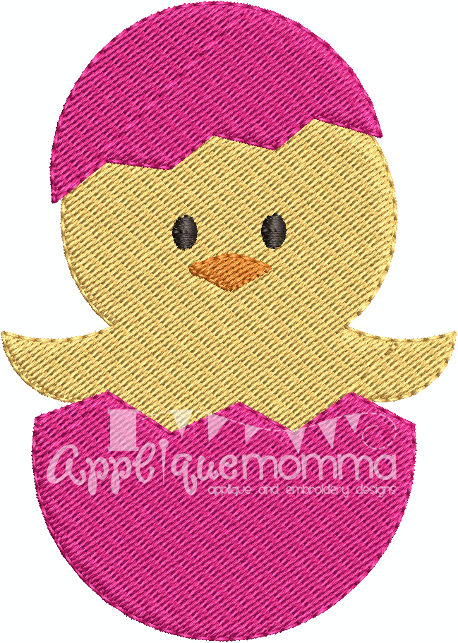 Easter Egg Chick Min Embroidery Design