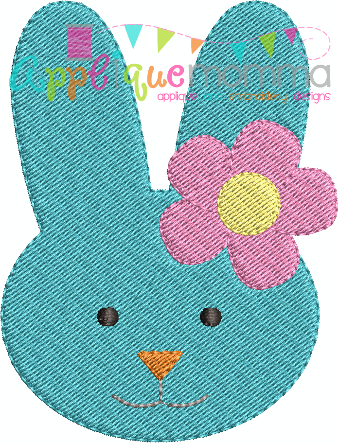 Girly Bunny 16 Mini Embroidery Design – Applique Momma