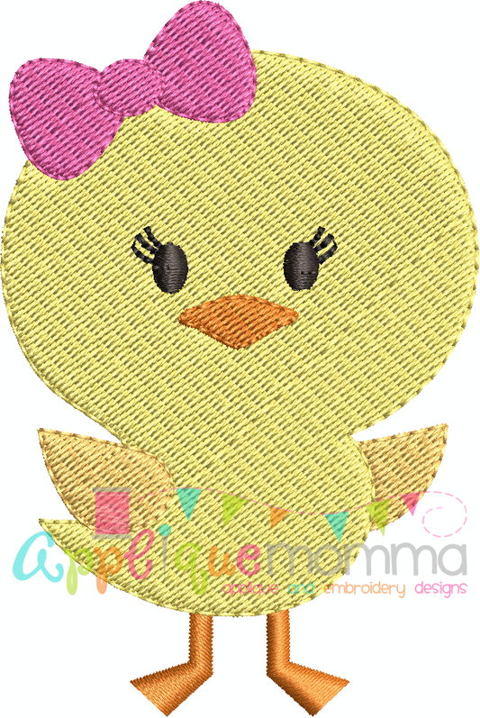 Girly Easter Chick 16 Mini Embroidery Design