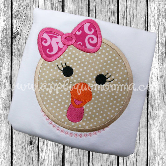 Girly Turkey Head Applique