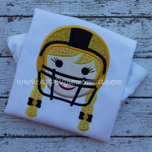 Helmet Girl Applique