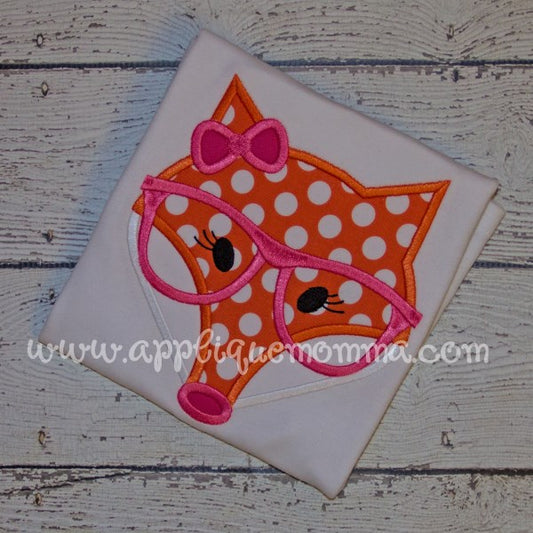 Girly Hipster Fox Applique