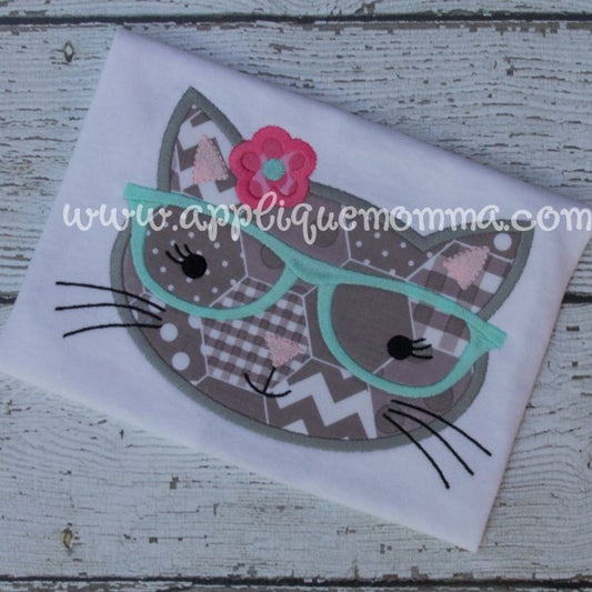 Girly Cat 2 Applique Design