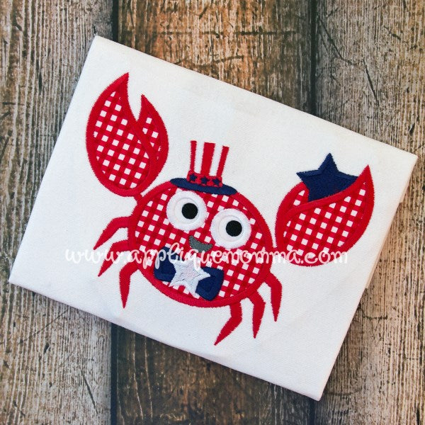 Patriotic Crab Applique