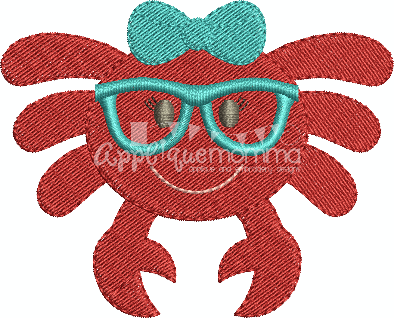 Mrs. Crab Mini Embroidery Design