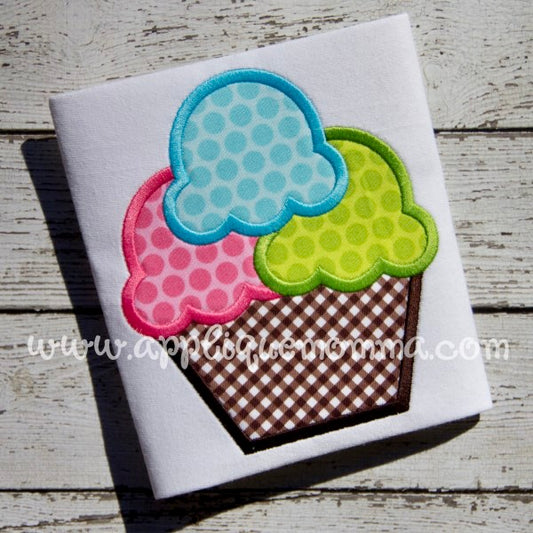 Ice Cream 16 Applique Design